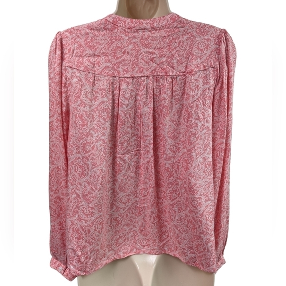 Lucky Brand Printed Button Down Pintuck Top Sz XS - Picture 2 of 10